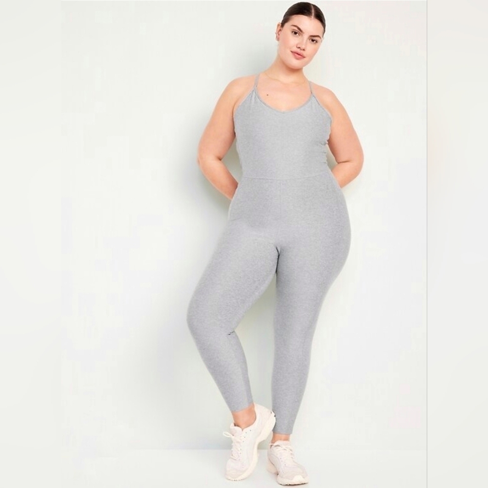 Old Navy Cloud+ Sleeveless 7/8 Bodysuit Size XXL Heather Grey